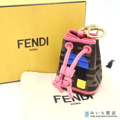 FENDI フェンディ ズッカ柄 モントレゾール キーホルダー チャーム バック型チャーム キャンバス/レザー ピンク 19K318-505