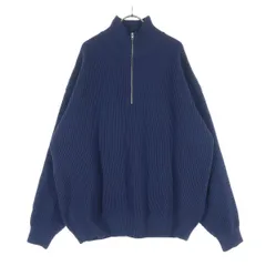 BARK MANHATTAN バークマンハッタン 長袖 ハーフジップ ニットジャケット L ブルー メンズ 古着