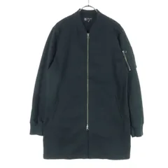 MICHEL KLEIN ミッシェルクラン 長袖 MA-1タイプ ロング ジップジャケット 48 ブラック メンズ 古着のサムネイル