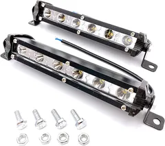 Meliore LED ライトバー ワークライト フォグ ランプ 18w 12V 24V 7インチ 作業灯 釣り 集魚灯 アウトドア 防水 オフロード SUV ランクル ジムニー 2個 白色 (ホワイト,  ワンサイズ)のサムネイル