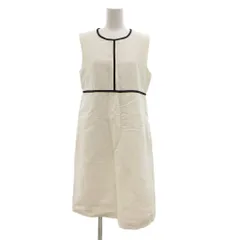 Sマックスマーラ 'S Max Mara ワンピース ノースリーブ ひざ丈 麻 リネン シルク混 40 白 ホワイト 黒 ブラック /JS ■GY11