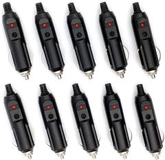 Meliore シガー ソケット オス プラグ (ブラック,  ワンサイズ 10個セット)