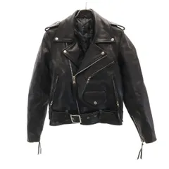 Freedom フリーダム レザー ダブルライダースジャケット 34 ブラック メンズ 古着