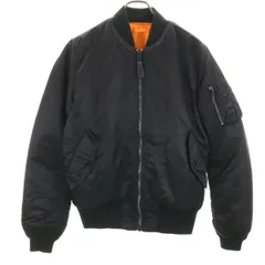 ALPHA アルファ MA-1 フライトジャケット M ブラック 中綿 メンズ 古着