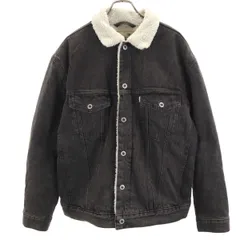 Levi's リーバイス シルバータブ 裏ボア デニムジャケット M ブラック ジージャン メンズ 古着