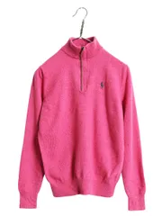 【お得なクーポン配布中!】 ポロゴルフ ラルフローレン ハーフジップ ニット セーター レディース S ポロ メリノ ウール ハイネック 長袖ニット シンプル ハイゲージ 