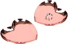fogman ジュエリー トレイ アクセサリー ステンレス ハート かわいい 小物入れ 2個セット ピンクゴールド (ピンクゴールド)