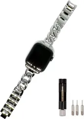 Royce&Roland 互換品/代替品 チェーンバンド コマ調整器付き おしゃれ 時計 シルバー/軽量 レディース ギフト プレゼントapplewatch アップルウォッチ 44mm (シルバー,  44mm 45mm 46mm 49mm)