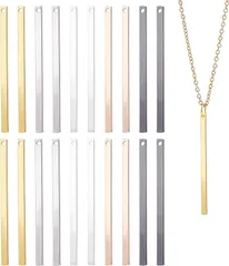 PH PandaHall スティック チャーム 20個 5色 カン付き 棒 メタルチャーム 40mm 長方形 おしゃれ 金属チャーム ネックレスパーツ アクセサリーパーツ ピアスパーツ 手芸 DIY用品 (MIX色)