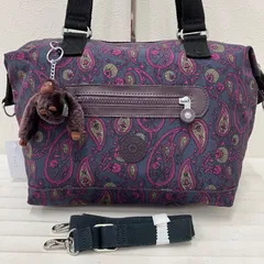 6867　Kipling キプリング　2way　ショルダーバッグ　トートバッグ　ハンドバッグ　チャーム付き　モンキー　ゴリラ　ペイズリー　レディース　軽量　カジュアル　ポケット多数　Olana　Vio Paisley Pr