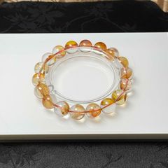 ファンシーカラー ボール アンバーイラスティックブレスレット 希少 