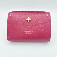 【美品】SAMANTHAVEGA ビジュー折財布 ワインレッド