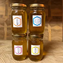 【非加熱・生はちみつ】4種お試しセット・100g×4（4本）