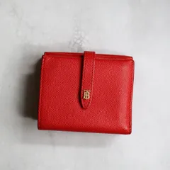 極美品　BURBERRY バーバリー　折り財布　がま口　キャンバス　レザー　赤 2025年最新】BURBERRY 折り財布の人気アイテム - メルカリ