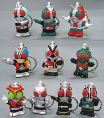 【中古】キーホルダー・マスコット(キャラクター) 全10種セット 「仮面ライダー ソフトビニールキーホルダー」