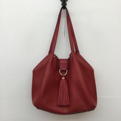 バーガンディ タッセル付き トートバッグ - メルカリ