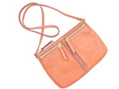 FOSSIL フォッシル 本革 レザー ショルダー バッグ ベージュ ■■ レディース