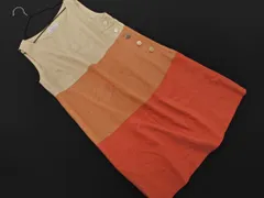 anatelier アナトリエ ノースリーブ ワンピース size38/ベージュｘ赤ｘ茶 ◇■ レディース
