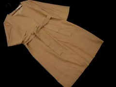 UNTITLED アンタイトル ウール混 ウエストリボン付き Iライン ワンピース size2/ベージュ ◇■ レディース