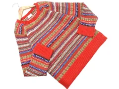 coen コーエン ウール混 総柄 ニット セーター sizeS/赤 ◇■ レディース