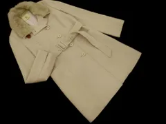 KUMIKYOKU 組曲 ラビットファー 2WAY ベルト付き スタンドカラー コート size2/アイボリー ◇■ レディース