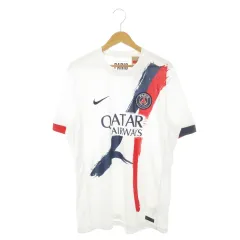 ナイキ NIKE レプリカユニフォーム ジャージ パリ サンジェルマン 2024/25 スタジアム アウェイ ゲームシャツ 半袖 ロゴ 刺繍 ラバー プリント サッカー L 白 ホワイト FN8781-101 /MN11 ■GY11
