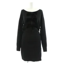 ハーリップトゥ Her lip to 24AW Simone Knit Mini Dress ニットワンピース ミニ丈 長袖 リボン S 黒 ブラック 1244205168 /AN22