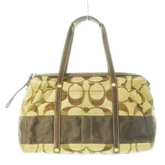 コーチ COACH ハンドバッグ ミニボストン キャンバス レザー 革 シグネチャー 茶 ブラウン F11102 /CK6 ■GY18