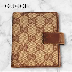 中古【GUCCI】グッチ ミニ手帳カバー 名刺入れ マネークリップにも アジェンダGGキャンバス