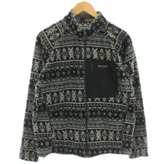 モンベル Montbell クリマプラス100 プリントジャケット フリースジャケット ブルゾン ジップアップ L 紺 ネイビー 1106471 /HN