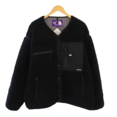 ノースフェイス パープルレーベル THE NORTH FACE PURPLE LABEL GORE-TEX Wool Boa Fleece Field Jacket ウールボアフリースフィールドジャケット アウター Vネック 切替 ロゴ L 黒 ブラック
