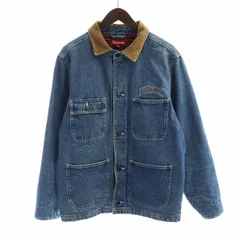 シュプリーム SUPREME 17AW Supreme Hooded Chore Coat カバーオール デニムジャケット 長袖 ステンカラー 総裏地 チェック柄 S 青 ブルー ■GY12 /MQのサムネイル