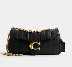 極美品 COACH タビー26 キルティング 黒 チェーン ショルダーバッグ