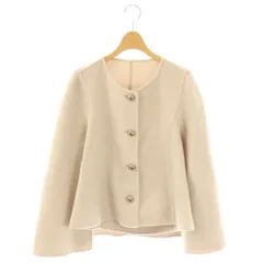 グレースコンチネンタル GRACE CONTINENTAL 25AW リバーケープジャケット ポンチョ ノーカラー 36 ライトグレージュ /ES ■OSのサムネイル
