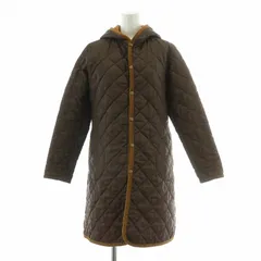 ラベンハム LAVENHAM キルティングコート アウター ロング丈 フード 36 茶 ブラウン /BB