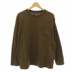ノースフェイス パープルレーベル THE NORTH FACE PURPLE LABEL 7ozH/SポケットT 7oz H/S Pocket Tee ロンT Tシャツ カットソー クルーネック 長袖 M 茶 ブラウン NT3058N /YT