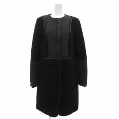 ビーシービージーマックスアズリア BCBGMAXAZRIA ノーカラーコート キルティング 切り替え カシミヤ混 XS 黒 ブラック /NUのサムネイル
