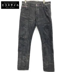 ZELE-PARIS ゼルパリ ボトムス 36 ブラック メンズ ZELE-PARIS ゼルパリ ﾌﾞﾗｯｸ ﾀﾞﾒｰｼﾞ加工ﾎﾞﾀﾝﾌﾗｲﾃﾞﾆﾑﾊﾟﾝﾂ 36 - メルカリ