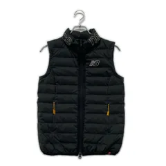 中古 レディース ニューバランスゴルフ New Balance golf ダウンベスト 0(S) 黒 ダブルジップ 総柄 訳あり