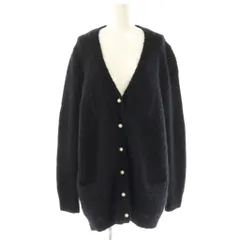 マディソンブルー　2022AW パール　ダメージ　カーディガン　黒　美品 マディソンブルー 2022AW パール ダメージ カーディガン 黒 美品