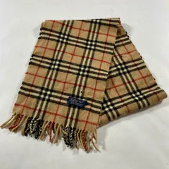 ★ vintage Burberrys バーバリーズ マフラー ノバチェック 100%ラムウール ベージュ 約147cm ストール キャメル 現状品 0.1kg