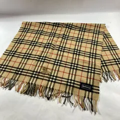 ★ vintage Burberrys バーバリーズ マフラー ノバチェック 100%ラムウール ベージュ 約118cm ストール キャメル 現状品 0.23kg
