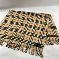 ★ vintage Burberrys バーバリーズ マフラー ノバチェック 100%ラムウール ベージュ 約120cm ストール キャメル 現状品 0.24kg
