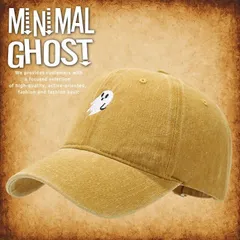 【ゆるゴースト♪】 キャップ 帽子 メンズ レディース ユニセックス Vintage ウォッシュ加工 刺繍 7986603 (マスタード)