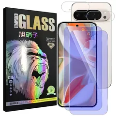 対応 Google Pixel 10 Pro XL ガラスフイルムブルーライトカット【2+2枚セッ-国産AGC旭硝子素材 】 pixel10 pro xl フイルム（２枚入り）+ レンズフィルム （２枚入り） ピクセル10 pro xl 液晶 保護フィルム 強