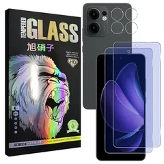 OPPO Reno13 A フイルム ブルーライトカット 指紋認証対応 【2+2 枚セット -国産AGC旭硝子素材】 oppo reno13a ガラスフイルム（２枚入り）+ レンズフィルム （２枚入り） ピオッポ リノ13 エー 液晶 保護フィルム 強化ガラス