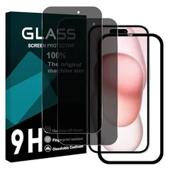 【指紋防止 2枚 覗き見防止】 ガイド枠付き Wekrsu 国産旭硝子素材 強化ガラス 対応 iPhone 15 ガラスフィルム アイフォン15 カバー 保護フィルム プライバシーフィルム