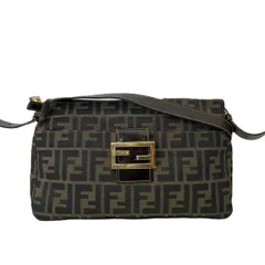 FENDI フェンディ ズッカ マンマバケット ハンドバッグ レディース レザー ブラウン 中古