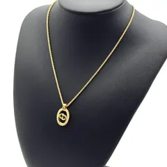 美品 Dior CDロゴ ラウンド ネックレス ゴールド クリスチャン ディオール Christian ヴィンテージ