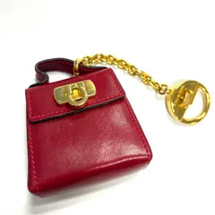 サルヴァトーレフェラガモ Salvatore Ferragamo ガンチーニ バッグ型チャーム レザー レッド キーホルダー【鑑定済み】正規品